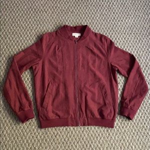 maroon suede bomber jacket